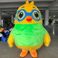 Inflatable Glasses Yellow Chicken Mascot Costume Birthday Party Entertainments Animal Character Bunny Blow Up Suit No Battery