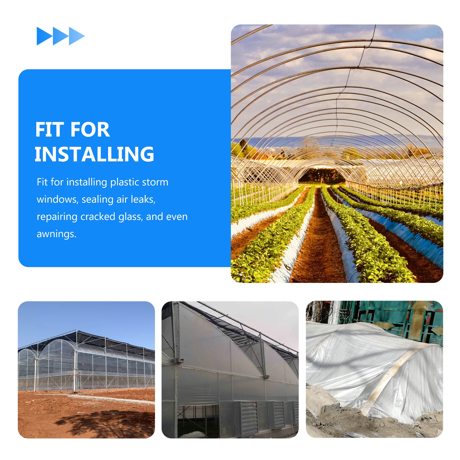 

Greenhouse Film Repair Tape Waterproof Patch Seal Adhesive Polytunnel Awning Sealer