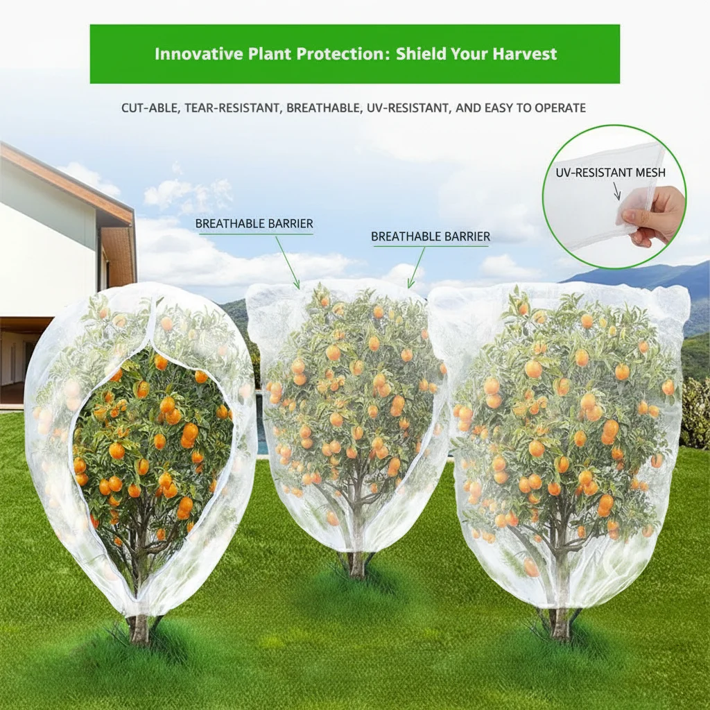 Transparent Garden Mesh Cover Anti-Bird & Insect Netting Bag Durable Protection for Fruit Trees & Vegetables Plant Defense Net