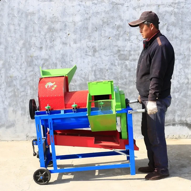 For Small Rice Thresher Household Wheat Beater Sorghum Soybean Millet Rapeseed Grain Processing Machine High Efficiency