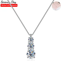 Serenity 1.8ct D Moissanite Pendant Necklace Women Gift S925 Sterling Silver Jewelry Sparkling Lab Diamond Neck Chain Plated 18K