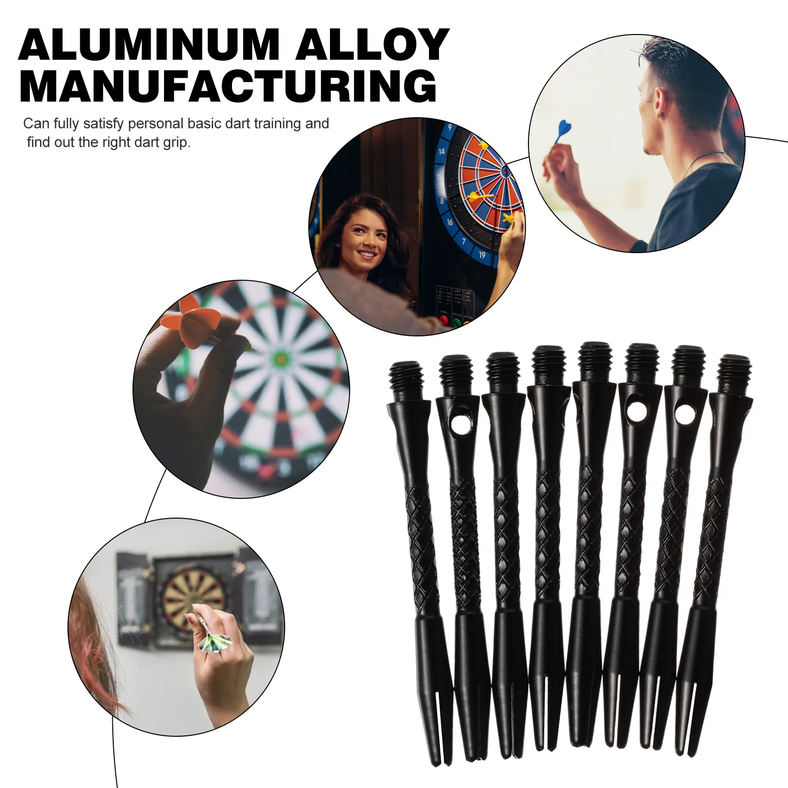 

12Pcs Aluminium Alloy Dart Shafts Non-Slip Medium Length Standard Rod Accessories for Steel Tip Flights and Dart