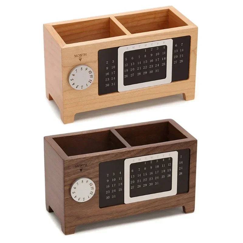 OrganizerHolder Remote Storage Pen Pencil Desktop Calendar Creative Stationery Control Wooden Multifunctional Box