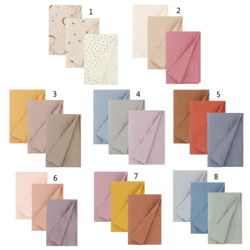 

RIRI 3Pack Cotton Blanket Bath Towel Swaddles Wrap Quilt Stroller Blankets Baby Muslin Receiving Blankets for Toddler Newborn