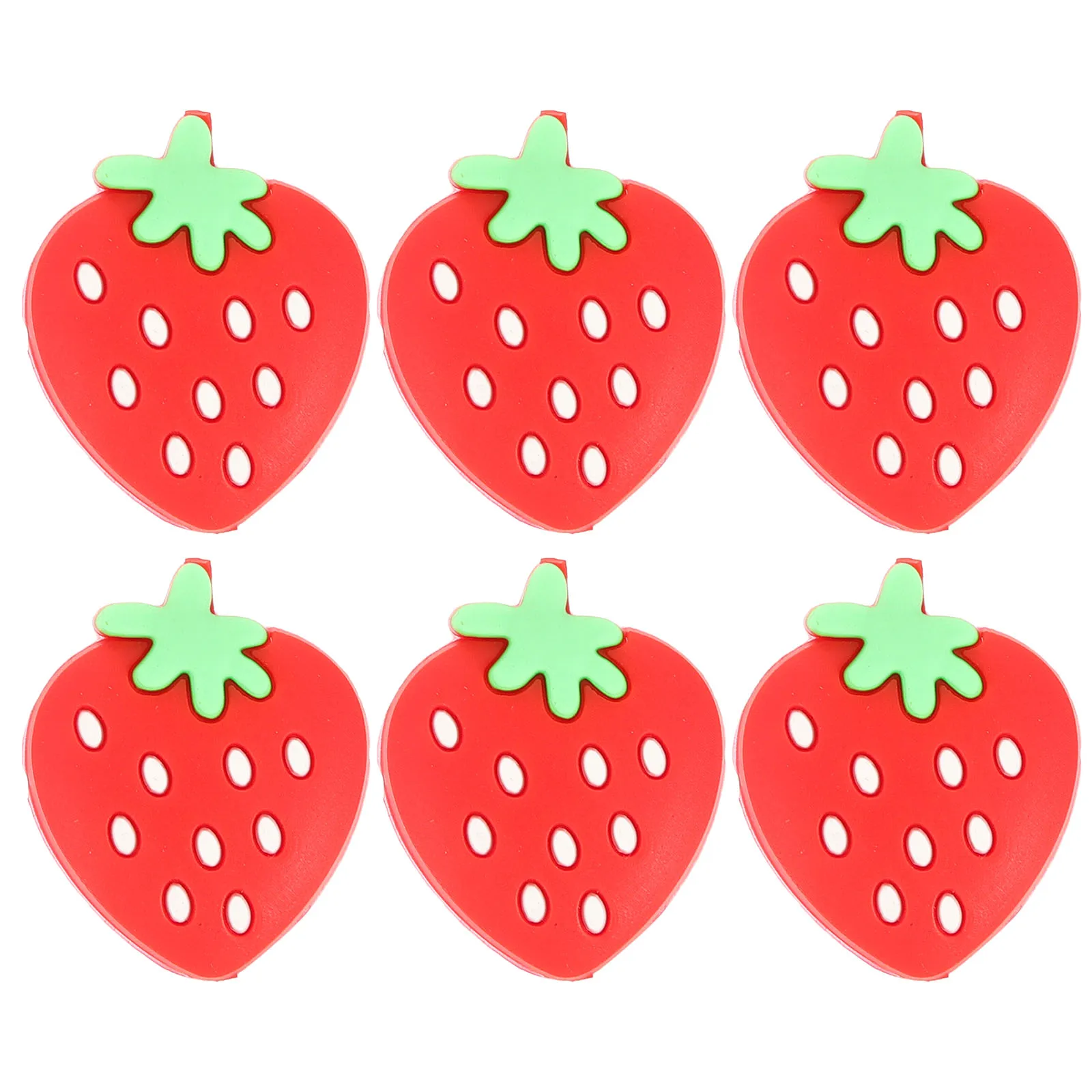 

6pcs Tennis Racket Cute Strawberry Vibration Dampener Lightweight Portable Tennis Accessories Red Color
