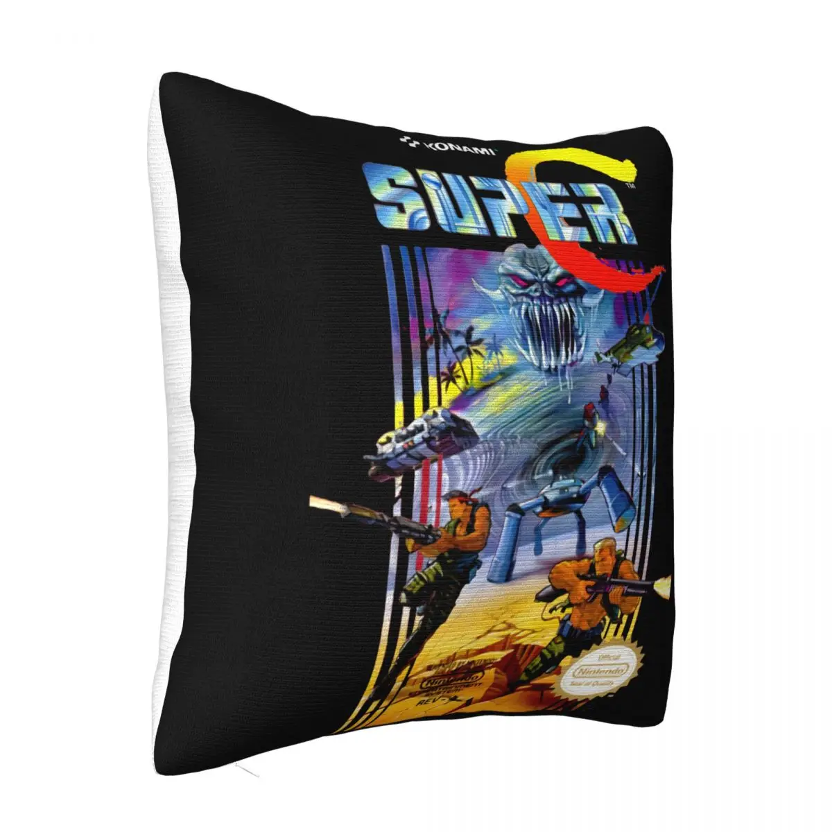 Super Contra Box Cover Nes Game Red All Sizes S 5Xl Music Colour Party Great Quality Personality Women Retro Pillow Case