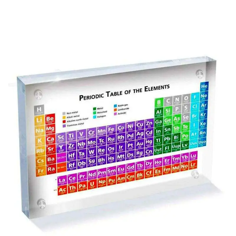 

Chemical Element Display Acrylic Periodic Table Display with Real Elements Children Chemistry Teaching School Home Decoration