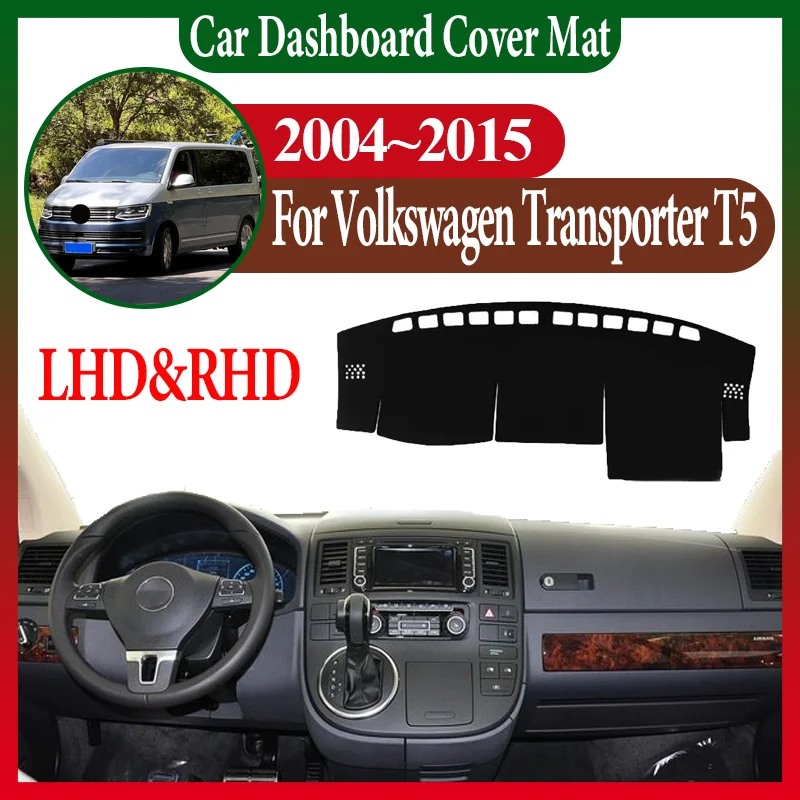 Accessories For Volkswagen for VW Transporter T5 Caravelle 2004~2015 Anti-Slip Car Dashboard Dashmat Center Console Dash Mat