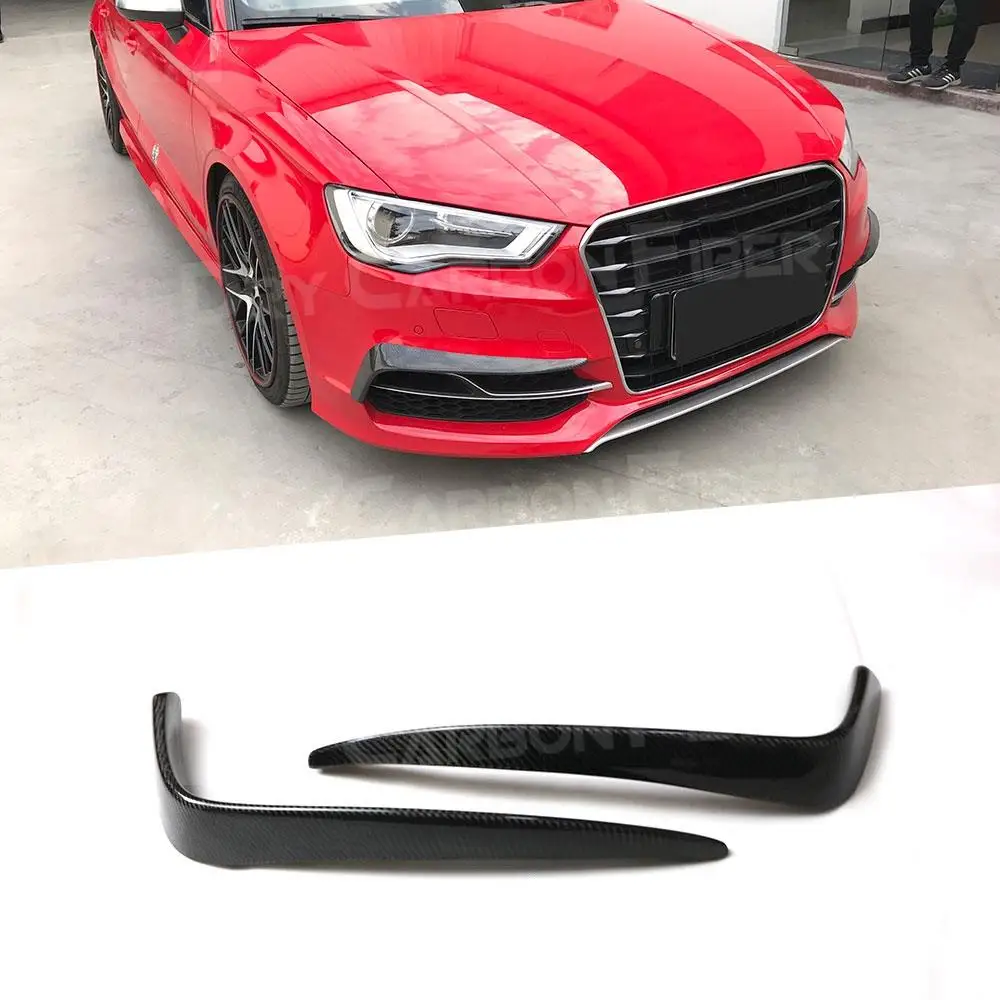 

2 PCS Carbon Fiber Front Fog Lamp Eyelids Strip Frame for Audi A3 S3 Sedan Hatchback 2013 - 2019 Bumper Trim Covers