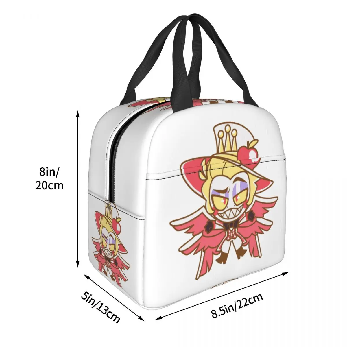 لطيف Hazbins الفنادق لوسيفر معزول أكياس الغداء وجبة كبيرة الحاويات حقيبة حرارية حمل علب الاغذية كلية السفر حقيبة الغذاء