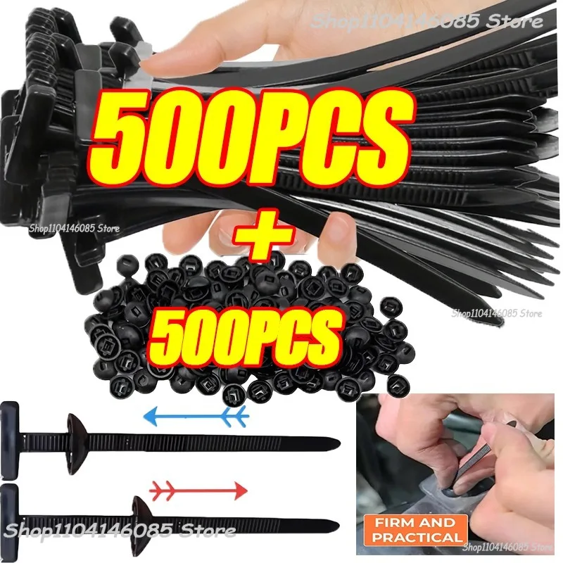 Self-locking Plastic Flanges Cable Ties Zip Nylon Tie Clamping Flanges Wrap Cable Fixed Fastener Clips Hose Fastening Reusable
