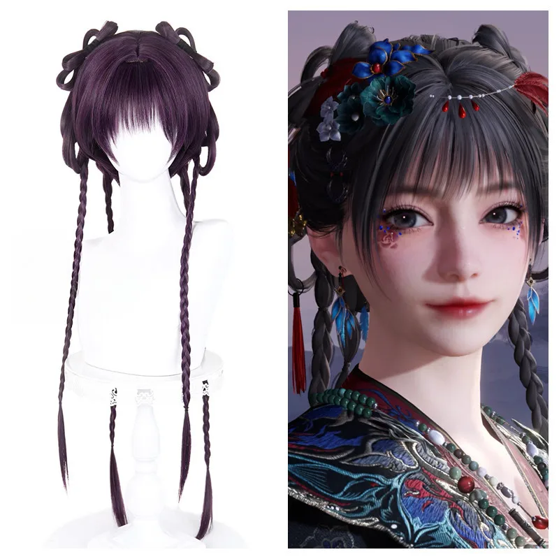 

Already Styled The Heroine Cosplay Wig Love Deepspace Heroine Cosplay Wig Purple Brown Braids For Women Anime Halloween Party