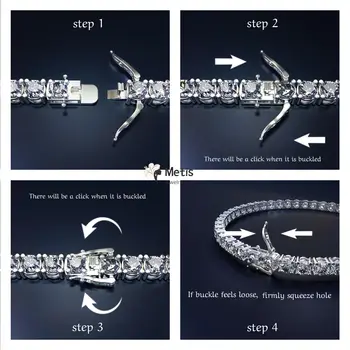 Metis 2mm 3mm 4mm 5mm 6.5 D Barva VVS1 Moissanitový tenisový náramek pro ženy a muže, dárek k výročí S925 stříbrný náramek řetízek na ruku 8 nejlepší prodej Nepálský stříbrný mužský řetízek - №4