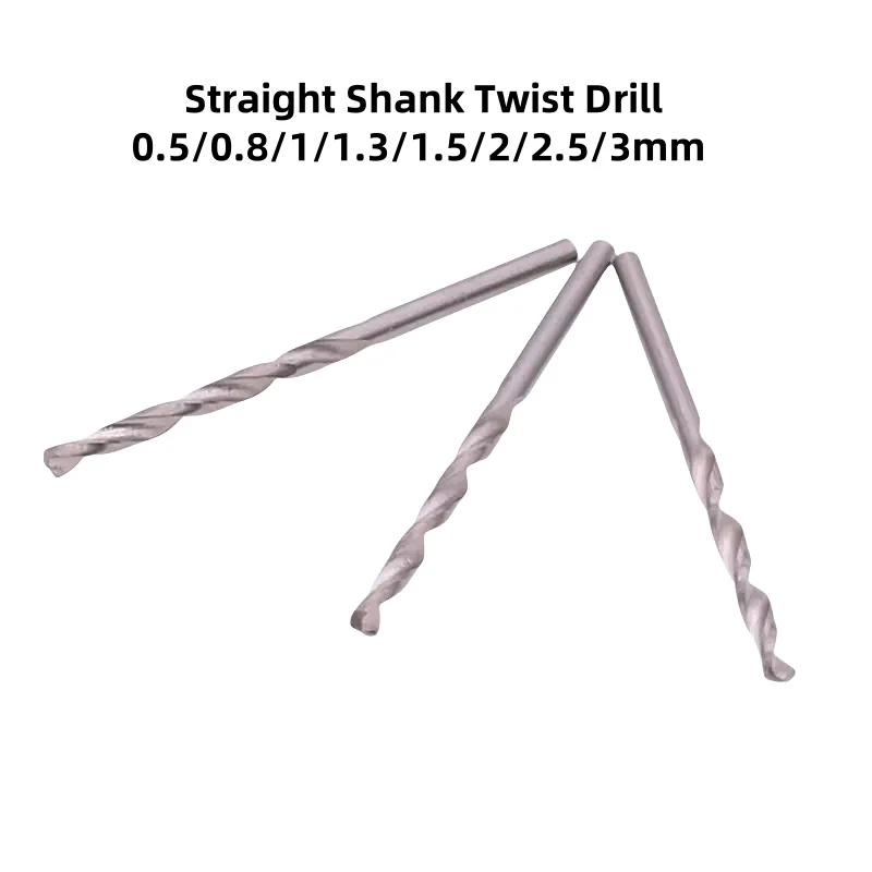 10pcs/Pack Straight Shank Twist Drill 0.5/0.8/1/1.3/1.5/2/2.5/3mm High Speed Steel Drillroid DIY Model