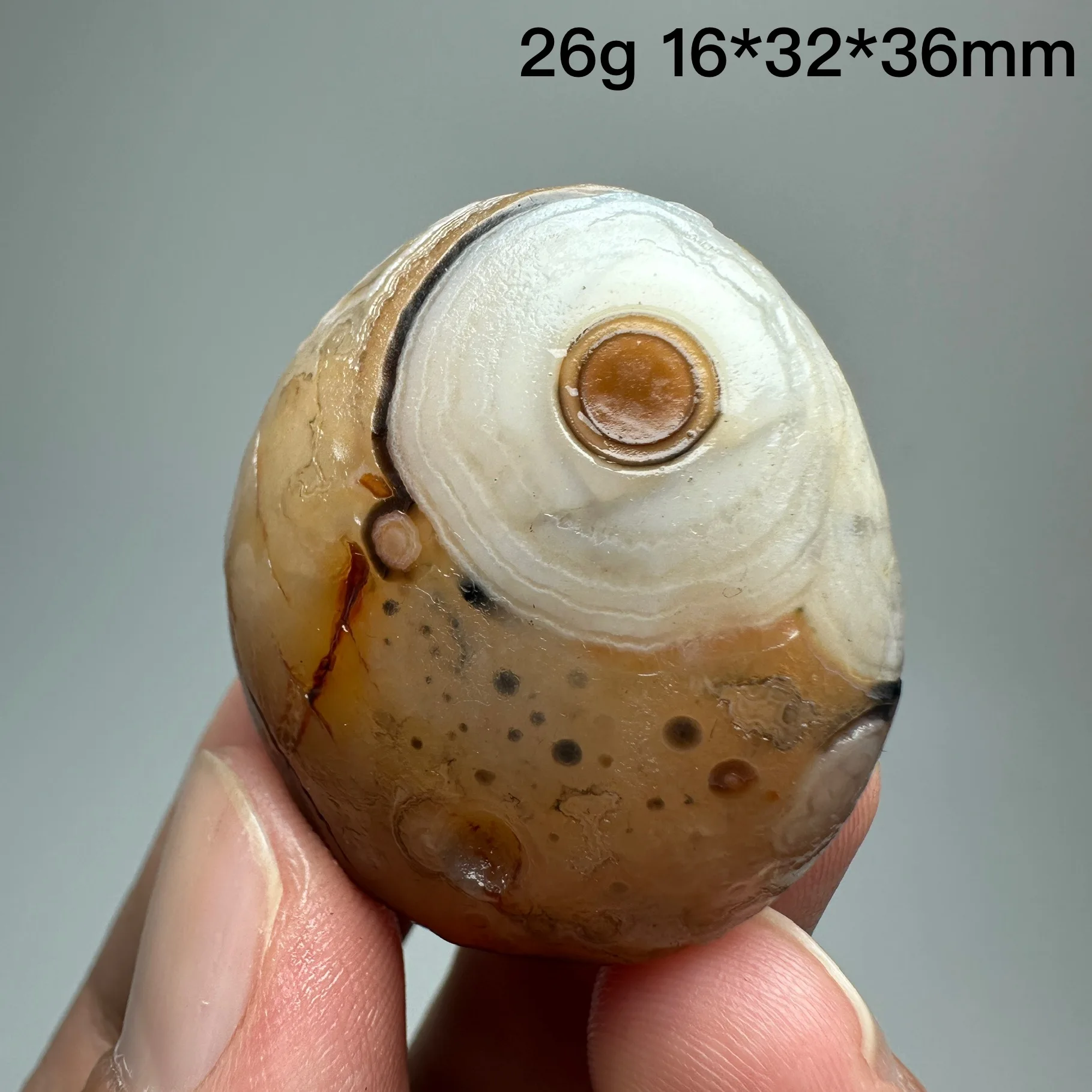Natural Sardonyx Agate Alxa Gobi Eye Mineral Specimen Energy Crystal Chakra Reiki Healing Stone Garden Decor Gift