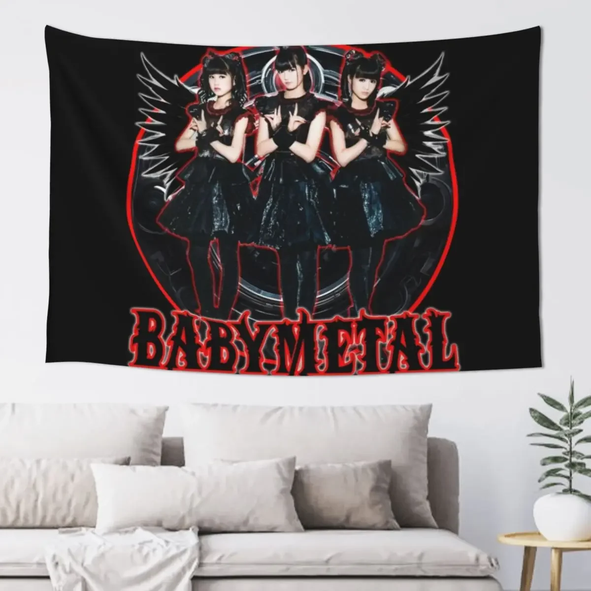 BABYMETAL, Original, Wings, Unique Fan Art Tapestry Mushroom Cute Room Decor Decoration Room Tapestry