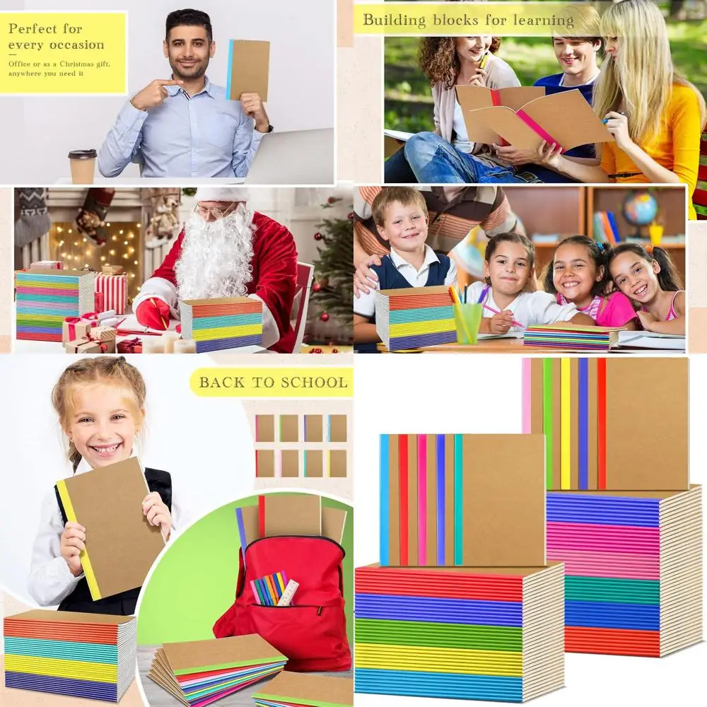 

Блокноты из крафт-бумаги формата А5/А6, 100 шт., красочная мягкая обложка, идеально подходят для студентов и офисного использования.