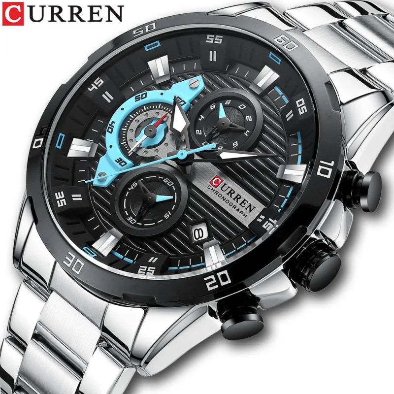 Curren 8402 Men\'s Watch Calendar Watch Six-Pin Steel Belt Quartz Watch Business Men\'s Watch