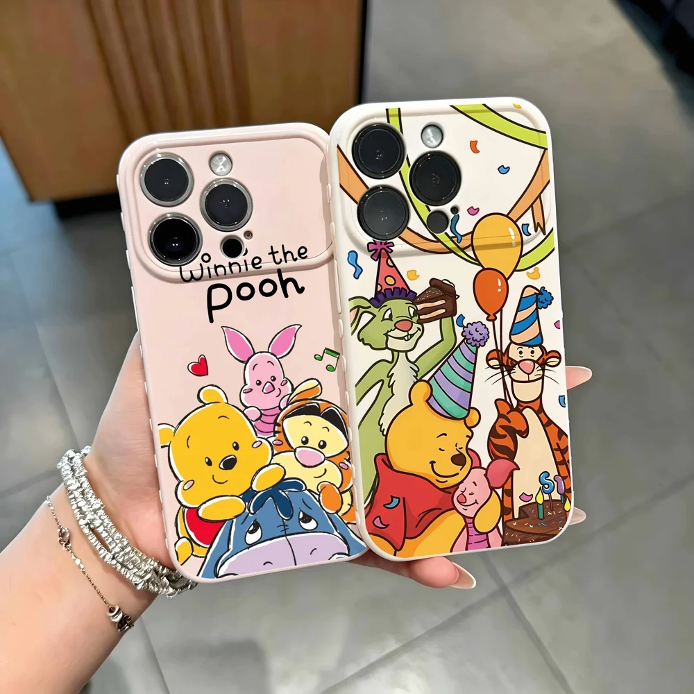 Disney Pooh Bear For Samsung Galaxy S26 S25 S24 S23 S22 FE Ultra Plus Bubble Heart Cover Funda Silicone Soft Capa Phone Case