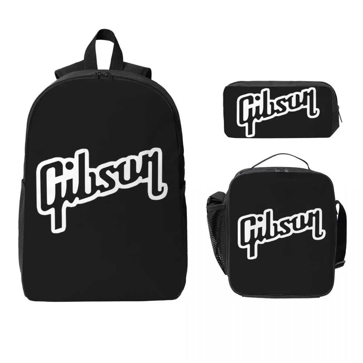 

Gibsons Music 1894 Logo Backpack Boys Girls BookBag School Bag Laptop Shoulder Bags 3ps Insulated Lunch Bag Pencil Case