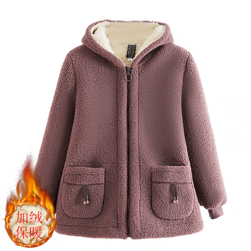 Plus Size 7XL Autumn Winter Cotton-Padded Jacket Women Loose Clothes Add Velvet Thickened Lamb Velvet Cotton Coat Outerwear