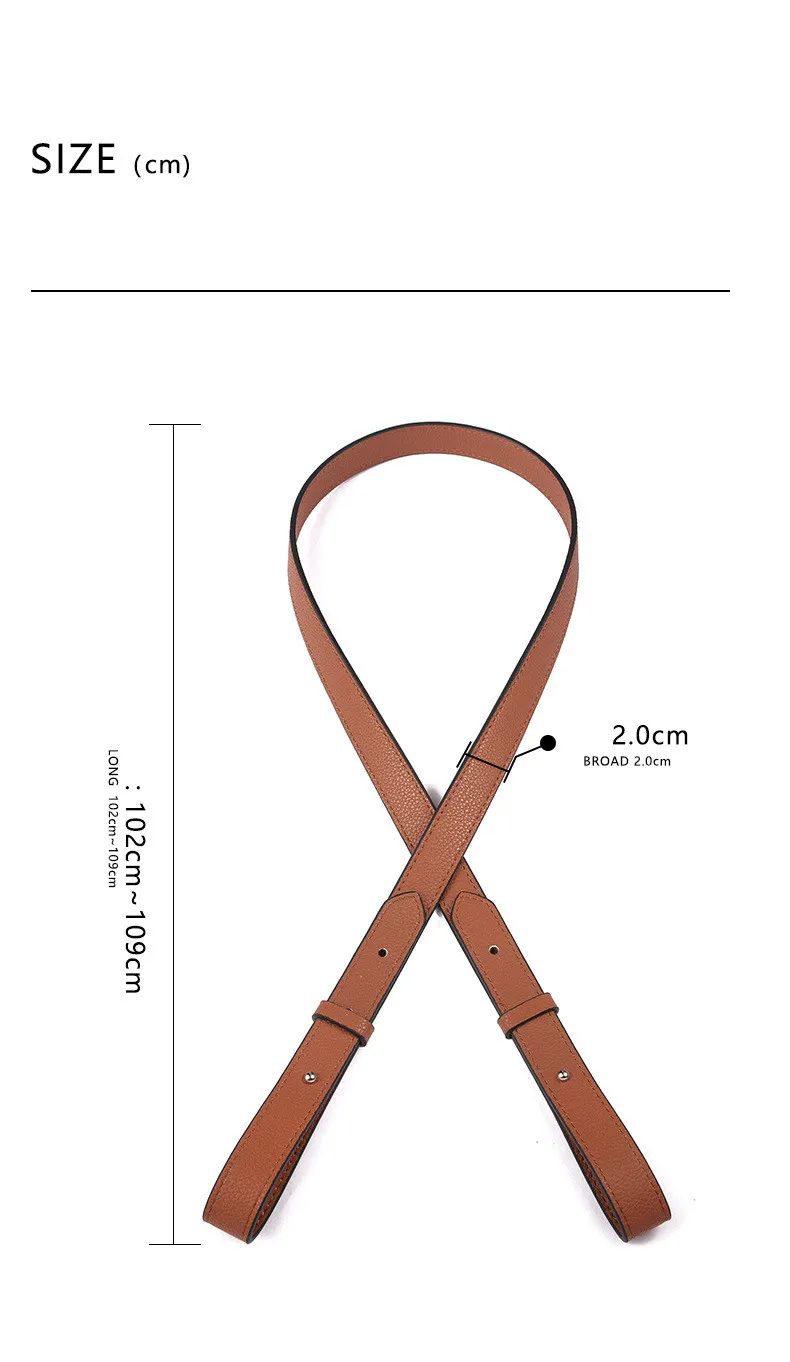 Quality genuine leather bag strap handle Replacement for shoulder bucket bag for designer brand tote bag