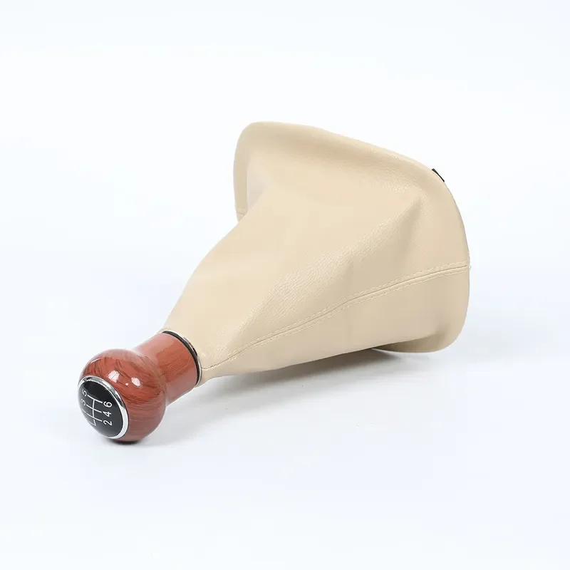 for Volkswagen Passat B5 Beige Wood Grain Shift Knob Cover Set Transmission Lever Gear Head Dust Cover Car Interior