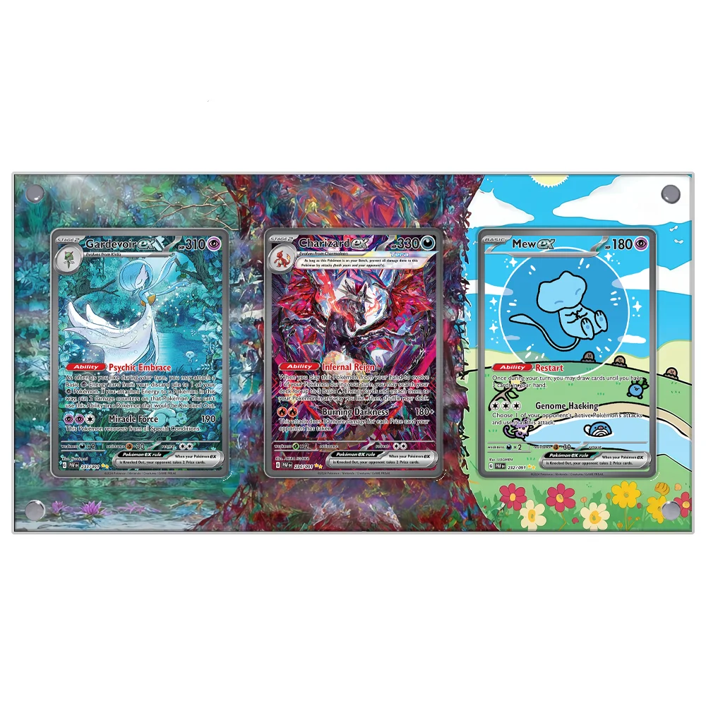 pokemon-anime-charizard-mew-gardevoir-cartao-estendido-arte-display-caso-colecao-pintura-estendida-psa-rack-de-exibicao-excluindo