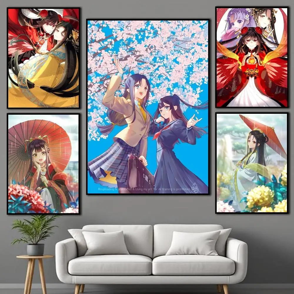 Manga T-Though I Am an Inept Villainess Poster High Quality Dorm Living Room Aesthetic Wall Decoration Painting Stickers Gift