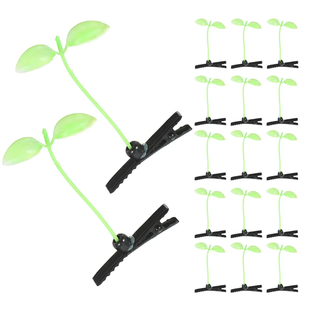 

18Pcs Adorable Bean Sprout Hair Clips Cute Kawaii Hair Accessories for Kids Girls Toddler Girl Barrettes Mini Hairpins Nature