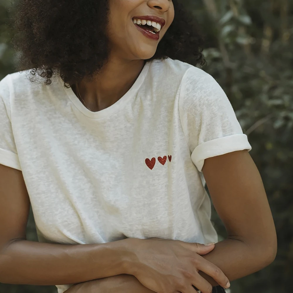 ZESSAM Klassische Liebe Grafische Druck Frauen T-Shirt Sommer Oansatz Taste Lose Dame Pullover Klassischen Casual Vintage Femme Top