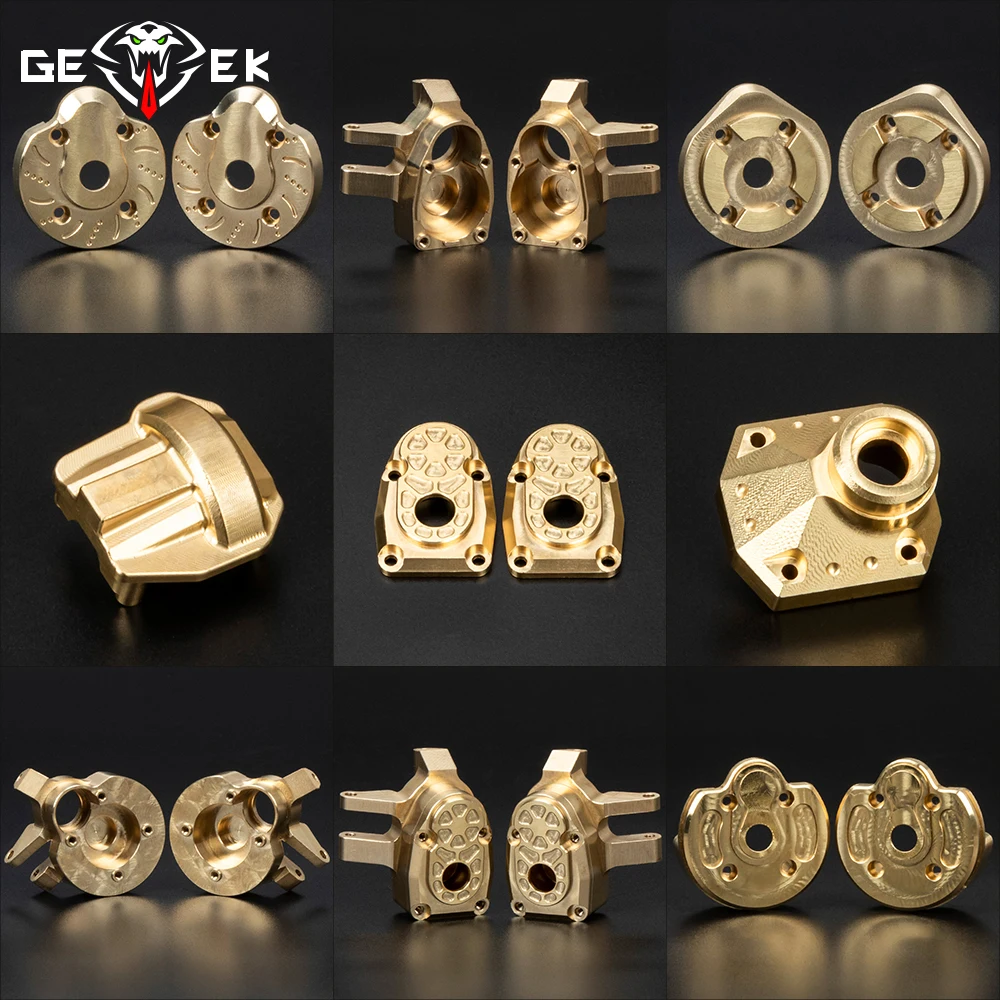 SCX10 III Capra Brass Weights Steering Knuckle Portal Cover Plates for 1/10 RC Crawler Axial AR45P Currie F9 Axle LCG Upgrade