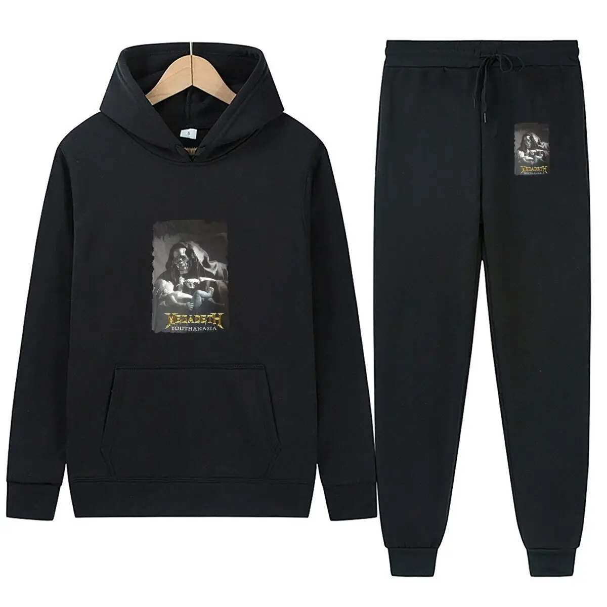 طقم هوديي مطبوع عليه شعار فريق KB للجنسين فضفاض مكون من قطعتين #4