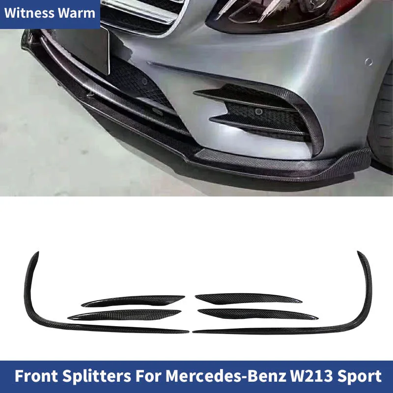 W213 Splitters Carbon Fiber Front Bumper Side Fender Air Vents Kit Trim Fender Wind Knife for Mercedes Benz W213 Sport Bumper