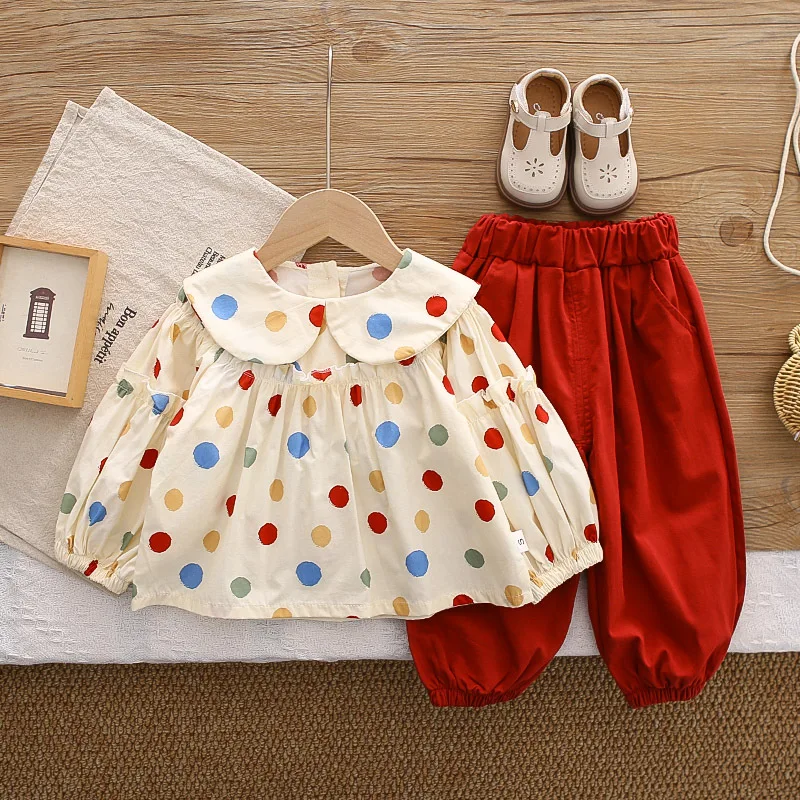 New Spring Autumn Baby Clothes Children Girls Fashion Long Sleeved T-Shirt Pants 2Pcs/Sets Kids Clothing Set Infant Tracksuits