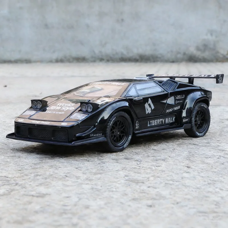 

1:32 Countach LP5000 модель спортивного автомобиля из сплава, литье под давлением, металлический трек, гоночный автомобиль, модель автомобиля, имитация звука, свет, детские игрушки, подарок