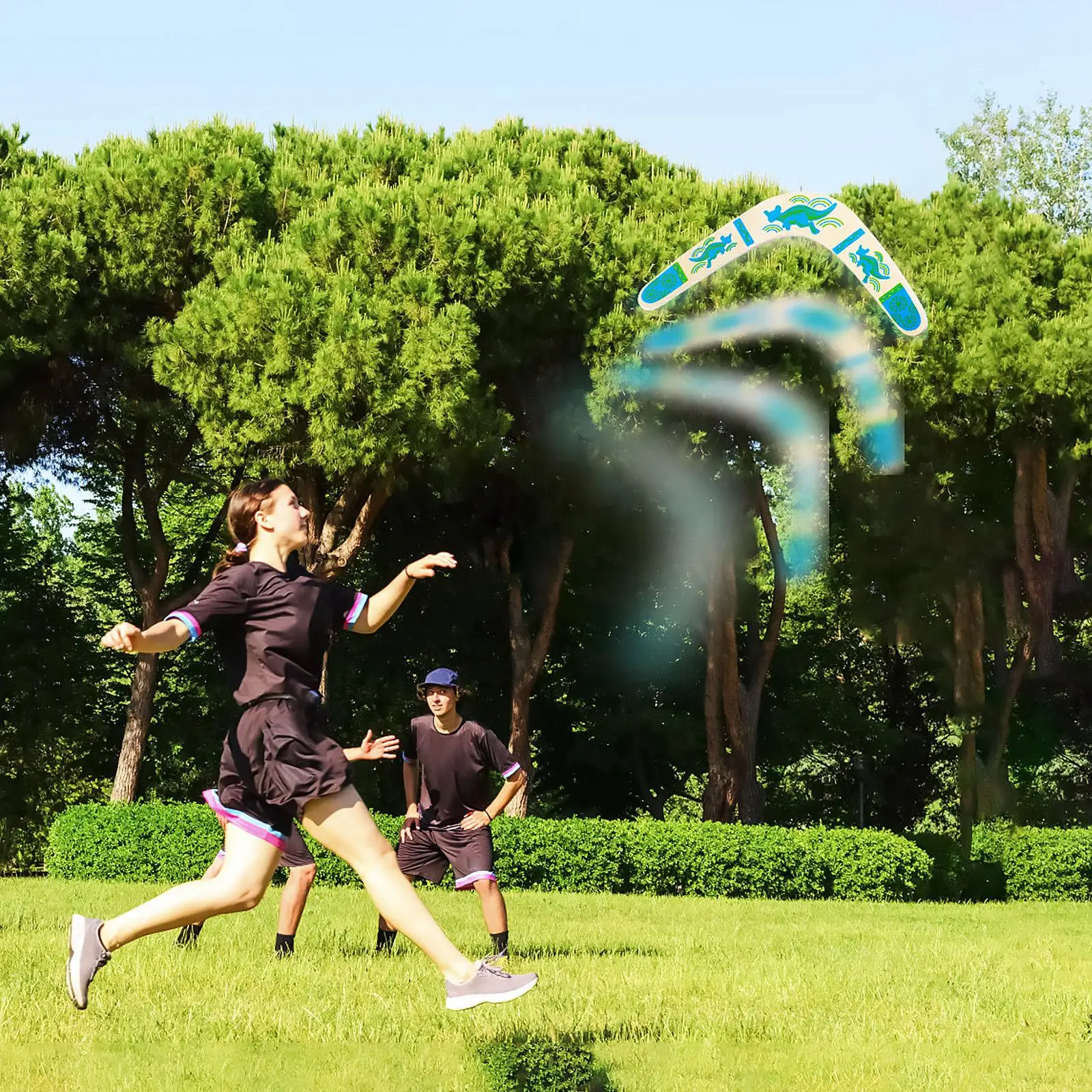 1 Pc Wooden Boomerang 29 5Cm X 32 5Cm B Style Strong Stable Lightweight Portable Outdoor Fun Toy Sports Game Kids