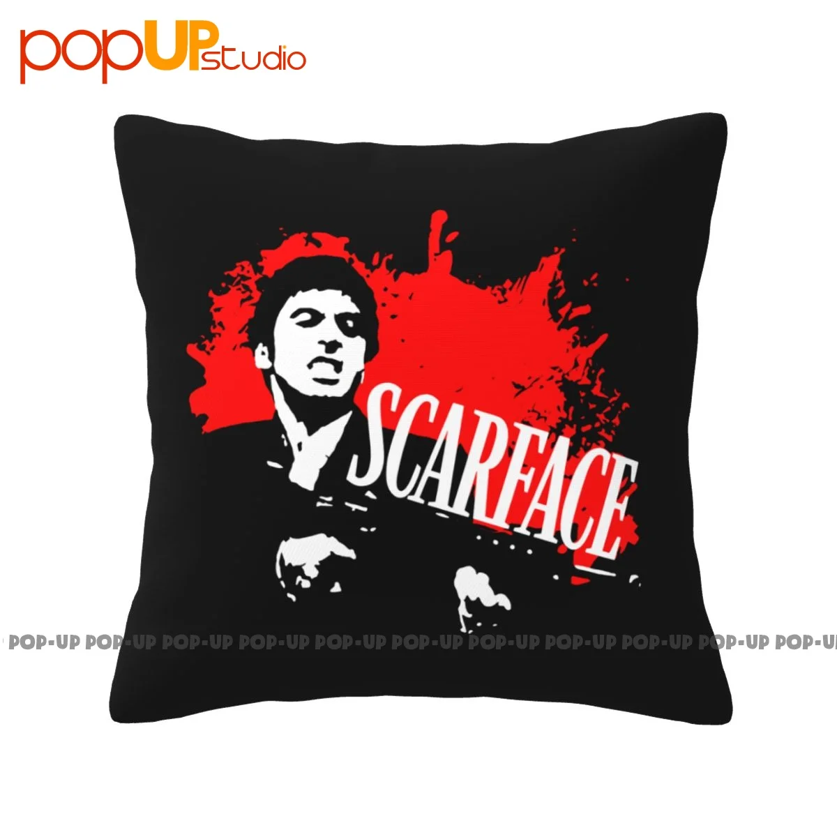 Custom Scarface Tony Montana Blood Splatter Little Friend Pacino Gangster Pillowcase Throw Pillow Cover For Sofa