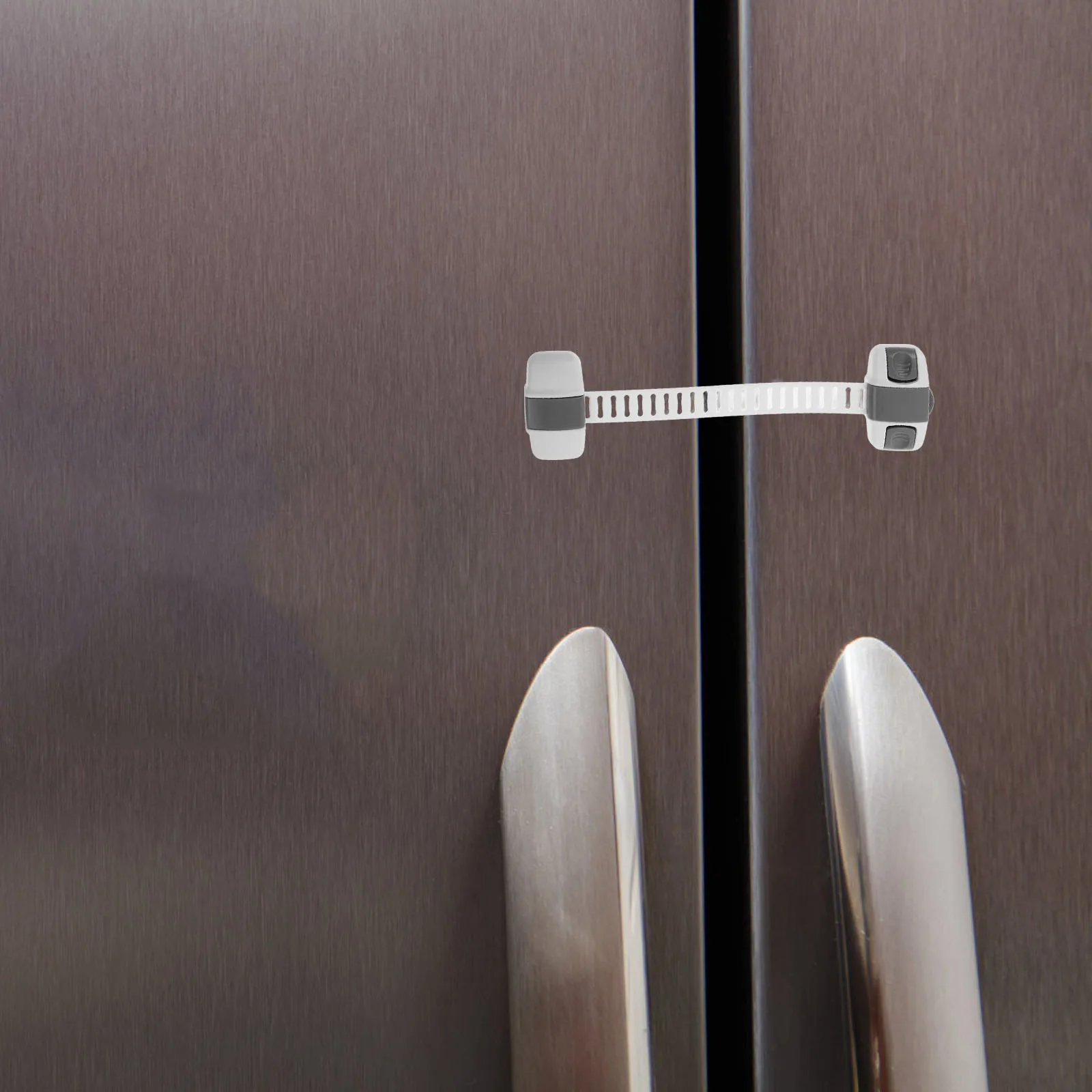 

2pcs Anti-Pinch Door Lock For Cabinet Fridge Freezer Child Safety Baby Proofing Home Use Adjustable Double Button Control