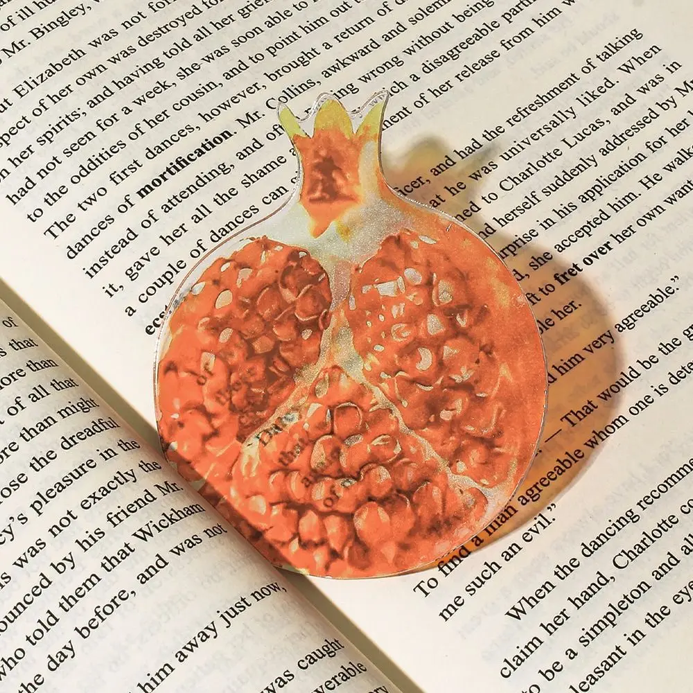 Eye-Catching Acrylic Bookmark Simulation Fruit Transparent Book Reading Marker Clear Book Pages Mark Tool Students