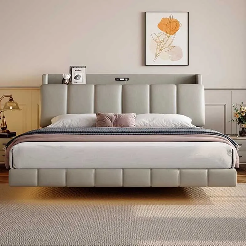 

Royal Nordic Double Bed Waterproof Luxury Villa Safe Headboard Twin Bed Frame Full Size Sleeping Cama Box Casal Home Furniture