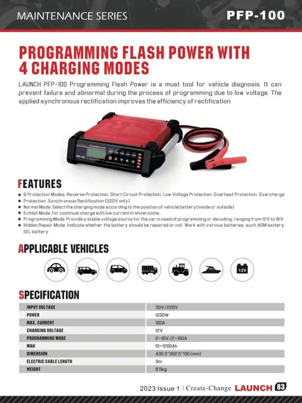PFP-100 zum Launch Advanced Diagnostic Battery Charger and Maintainer PFP100 Programming Flash Power – Detail 1