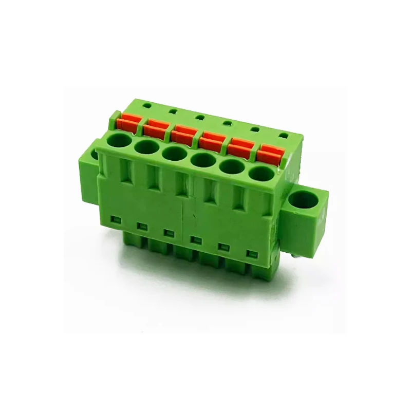 (10 Pcs) KF 2EDGKDM 3.5mm 3.81mm Spring-loaded terminal block with ears and flange butt connector JM 15EDGKDM 3.5 3.81