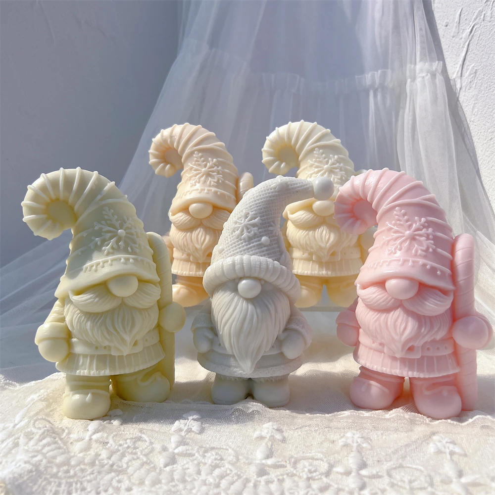

Christmas Gnome Candle Silicone Mold Resin Gnomes Candle Mould Soy Wax Christmas Home Decor