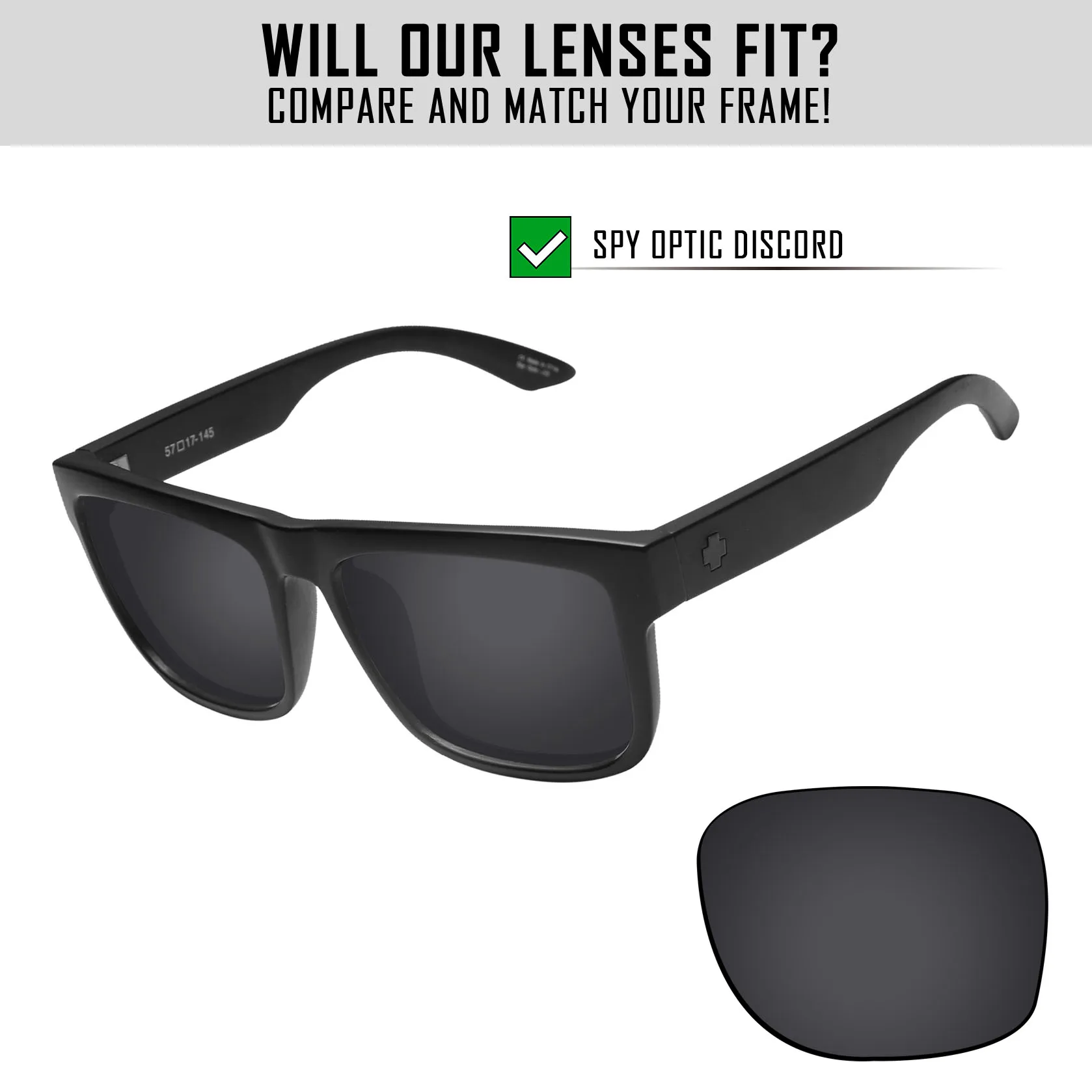 HDTAC Polarized Replacement Lenses For-Spy Optic Discord Sunglasses Multicolor Options