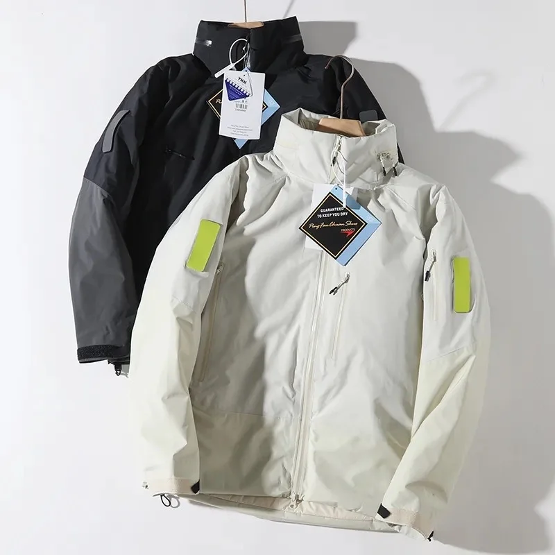 

Утепленная хлопковая куртка с капюшоном, ветрозащитная, водонепроницаемая, для активного отдыха, осенне-зимняя, серия Mountain, модный городской стиль, удлиненная модель