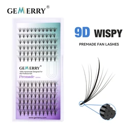 Gemerry pestañas de abanico tenues prefabricadas 3D/5D/7D/9D ventiladores de volumen extensiones de pestañas sándwich suave pestañas individuales de imitación de visón grupo