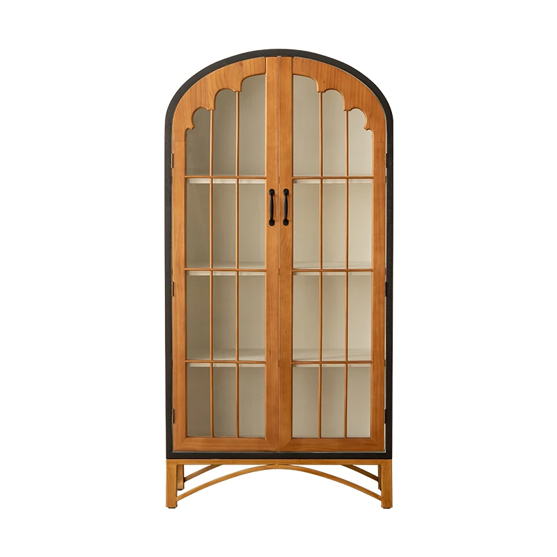 

Retro solid wood wine cabinet, living room and home integrated wall-to-wall dining side cabinet