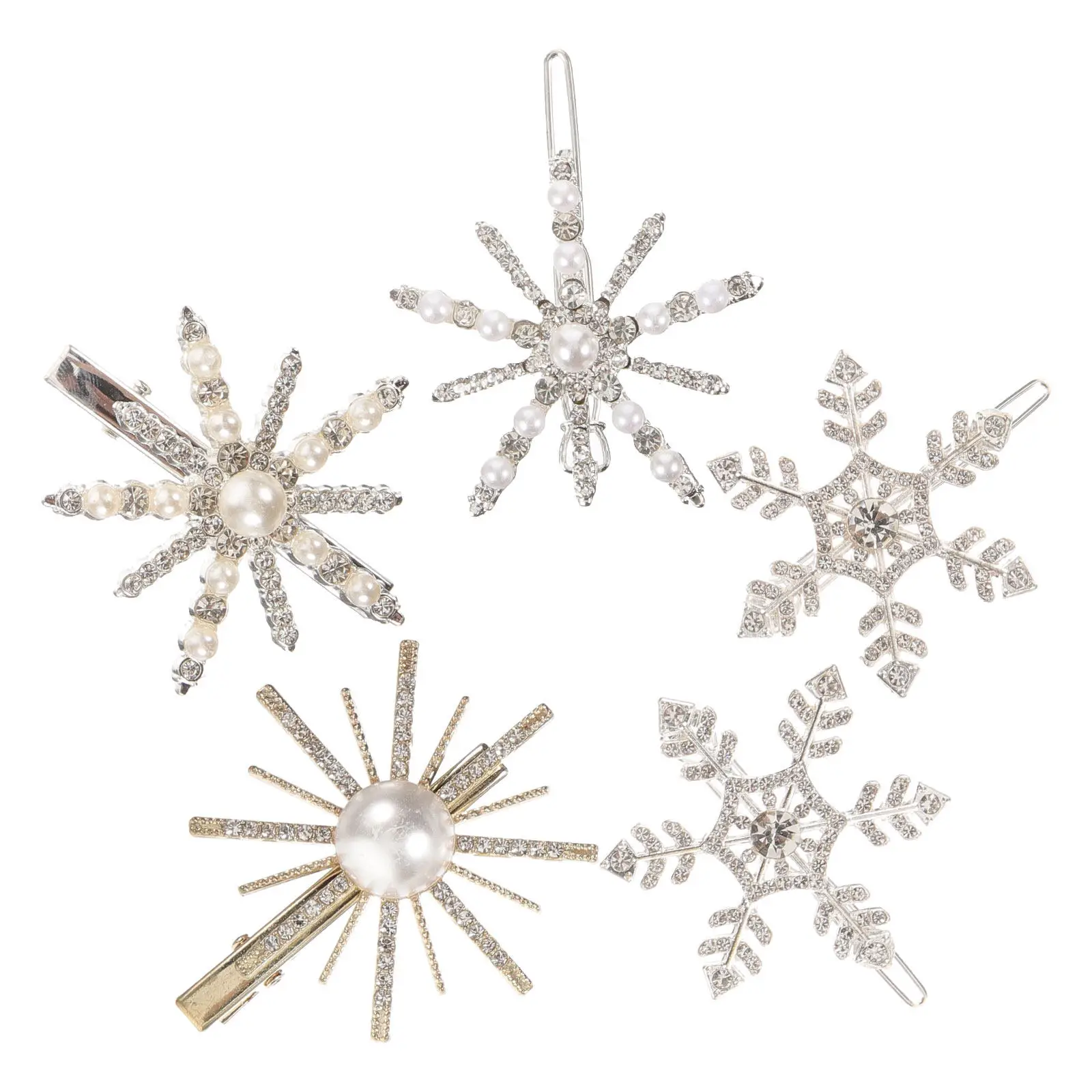 

5pcs Snow Clips Pearl Hairpins Women Women Decorations Hair Decorations For Weddings Parties Daily Wear Hair Barrettes