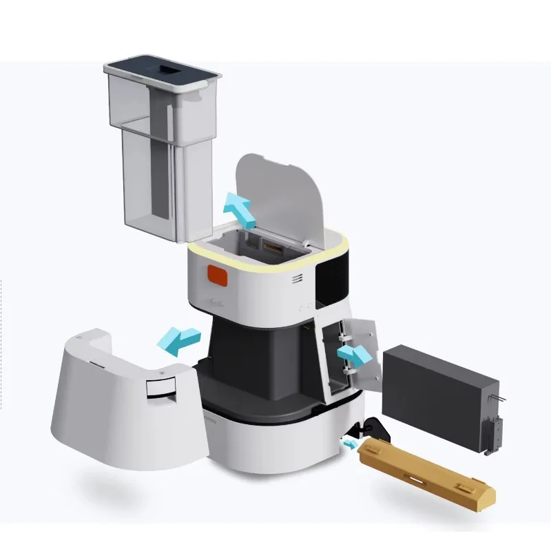 Commercial Cleaning Robot Powerful Robotic Floor Scrubber Washer & Vacuum With Self-Charging Self-Cleaning Elevator System